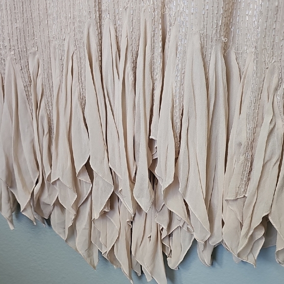 Gryphon Nude Flutter Fancy Hand Beaded Fairy Sleeveless Midi Dress NWT XS - Picture 3 of 16